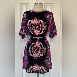 Angie Boho Print Dress | Elastic Waist | Short Sleeve | Size Small